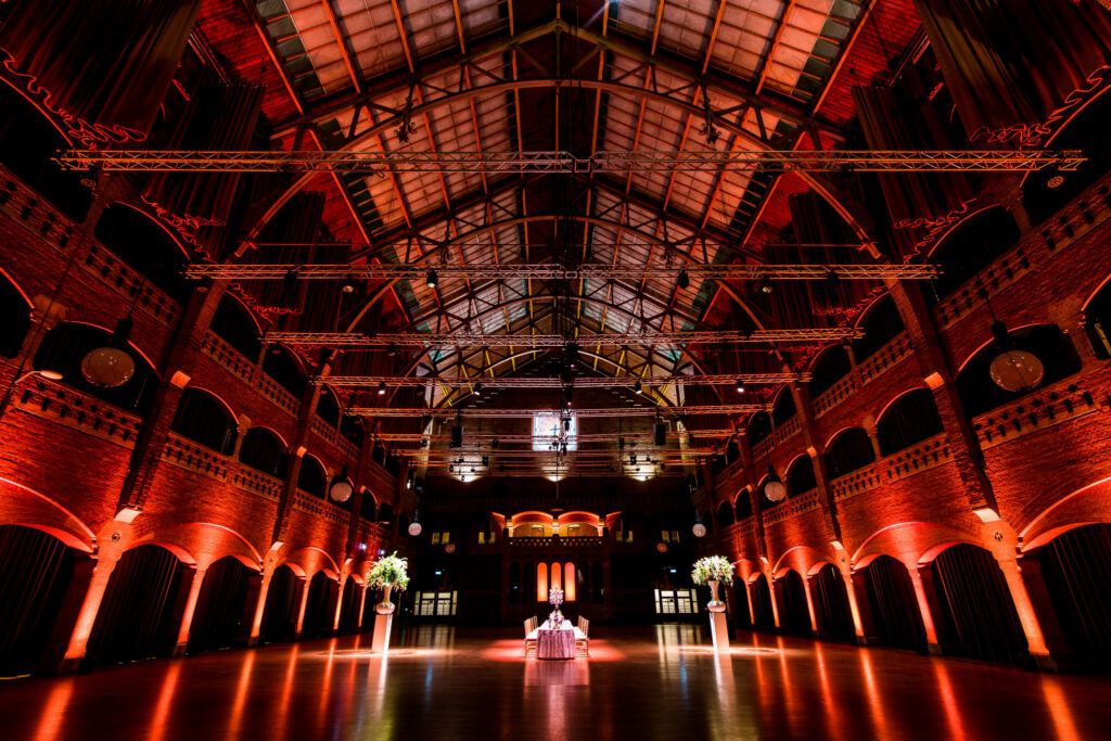 Dinner set-up in the Grote Zaal in the Beurs van Berlage